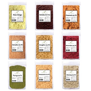 Combo Energético Natural Pré Treino 9 ITENS - Farinha de Beterraba, Gengibre, Guaraná, Catuaba, Farinha de Uva e outros em Oferta na Shopee