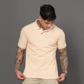 Camisa Polo Básica Masculina Algodão Piquet Slim em Oferta na Shopee
