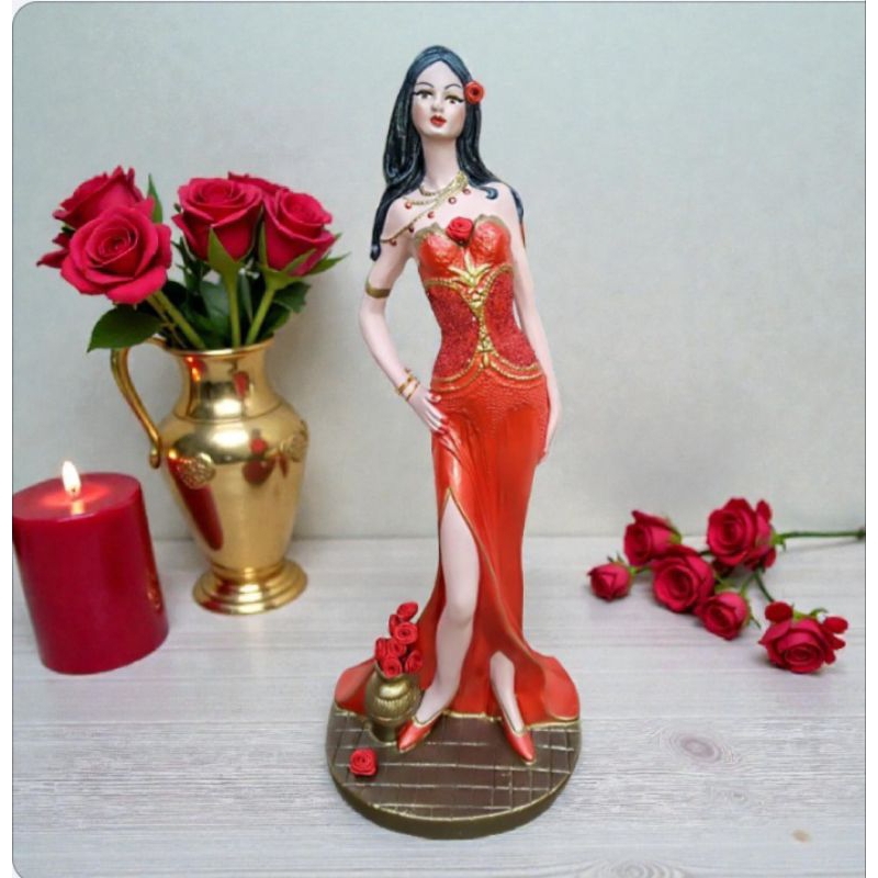 imagem Pomba Gira Cigana 35cm Artesanal - Escultura em Gesso Cerâminado Pintada à Mão - Linha Cigana