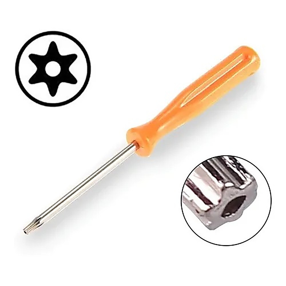 Chave Torx T8 Com Furo para Xbox 360 One PS3 PS4 PS5 Laranja