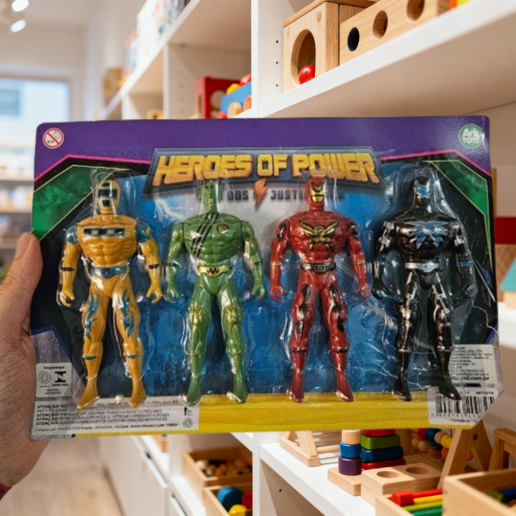 Boneco Herói 04 Peças Super Fighter Brinquedo Infantil Criança Menino em Oferta na Shopee