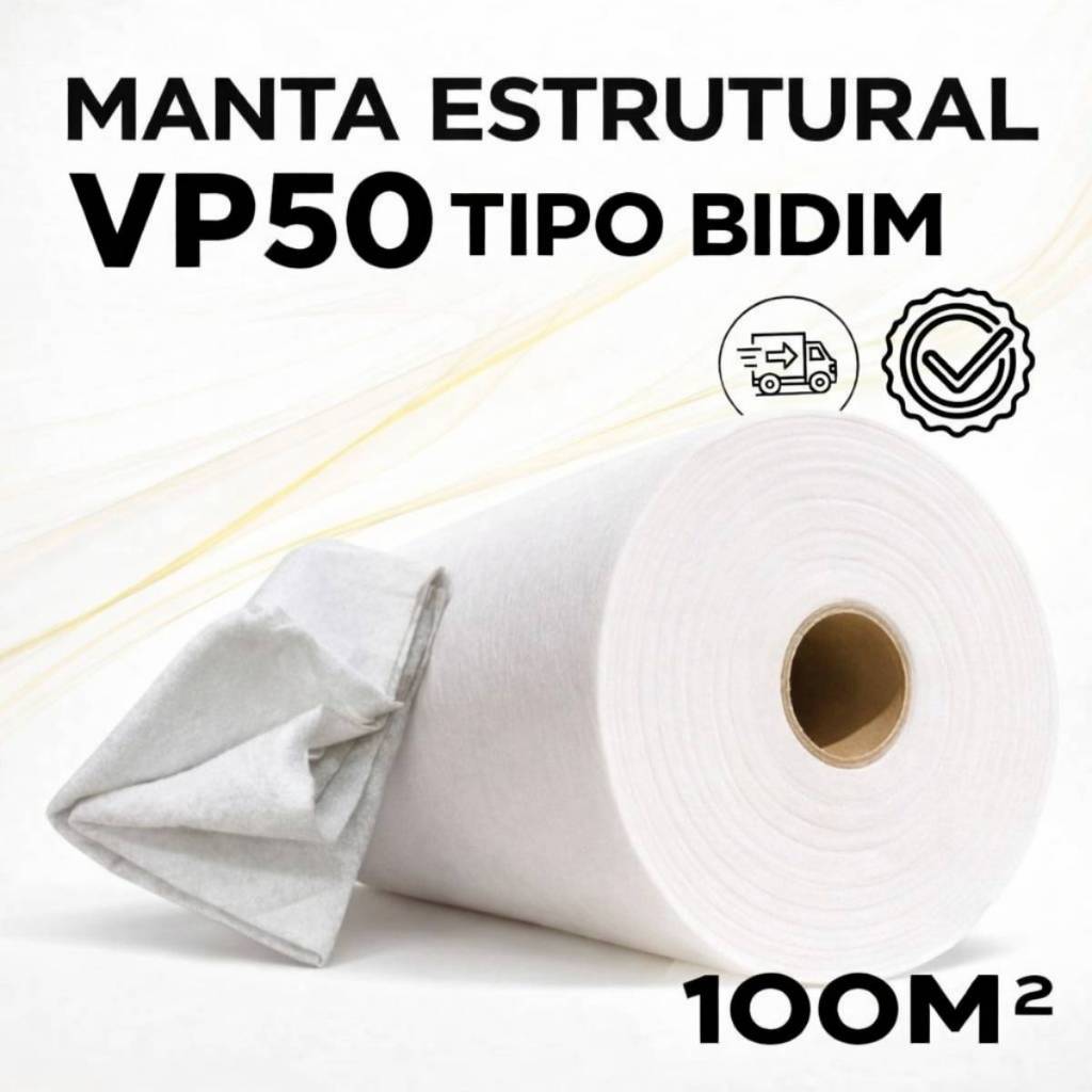 MANTA BIDIM 100M VP50 PARA TELHADO LAJE COM GOTEIRA TRINCAS IMPERMEABILIZAÇÃO REFORÇO MANTA LÍQUIDA em Oferta na Shopee