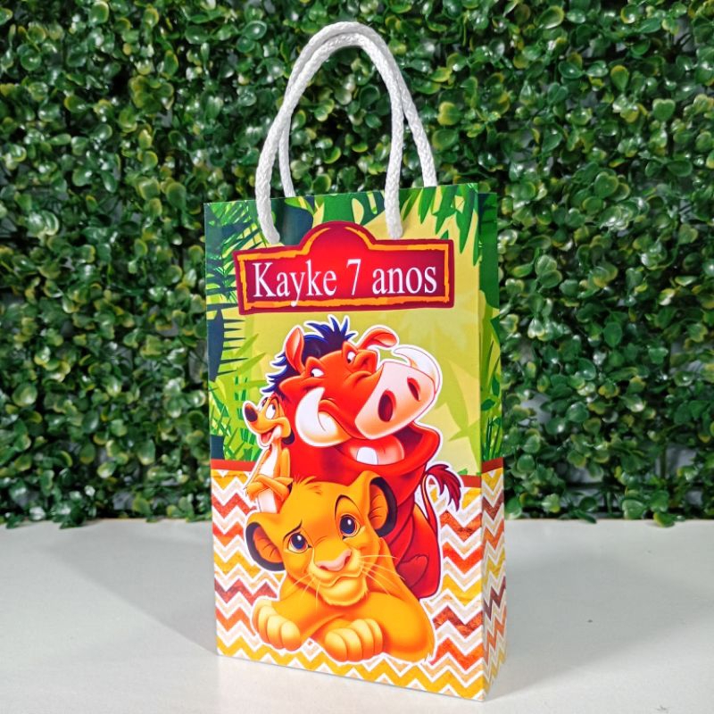 10/15/25 SACOLINHA BOLSINHA SURPRESA LEMBRANCINHA PERSONALIZADA FESTA INFANTIL ANIVERSÁRIO PEGUE E MONTE O REI LEÃO