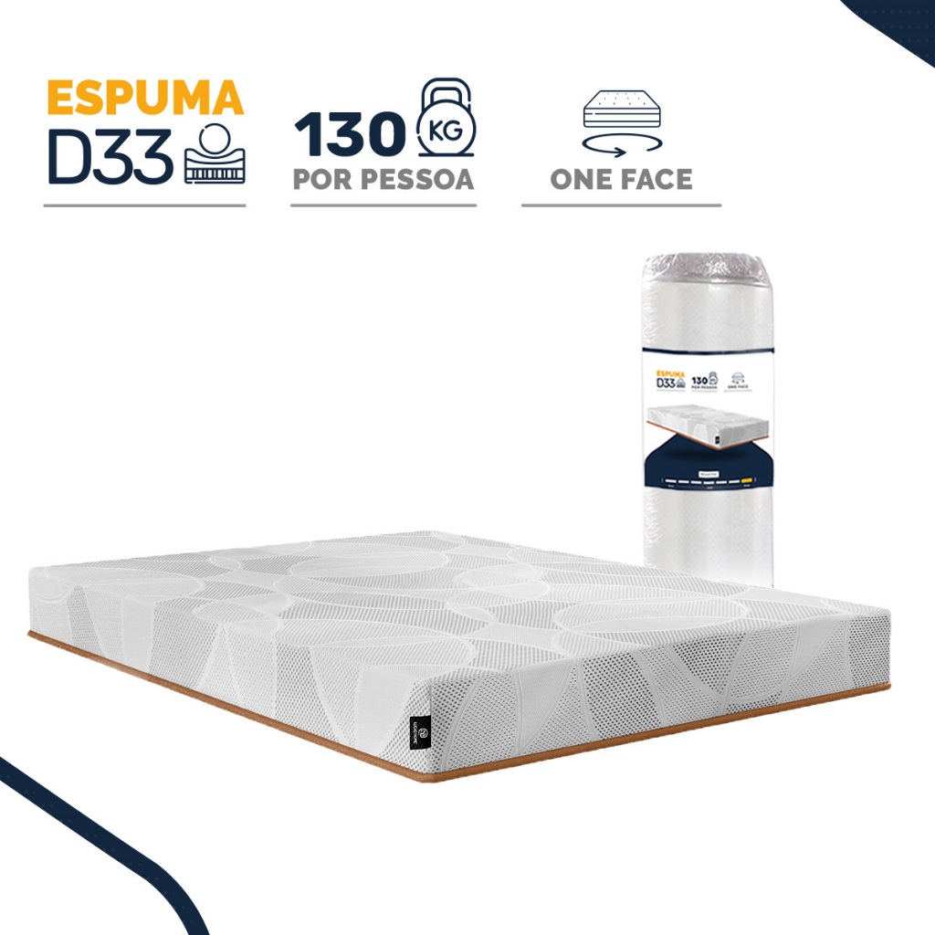 Colchão Queen Ortopédico de Espuma D33 a Vácuo 158x198cm - Sonno Full - Lucas Home