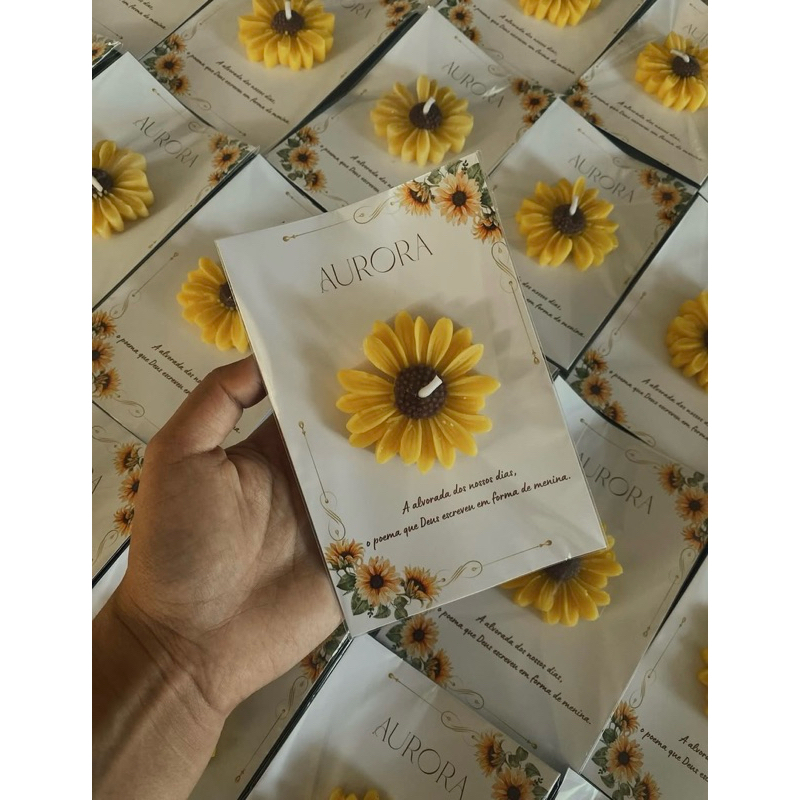 Lembrancinha Vela Margarida Personalizada, Kit 50,75 e 100 Aniversário, Chá de bebê/revelação e outros.