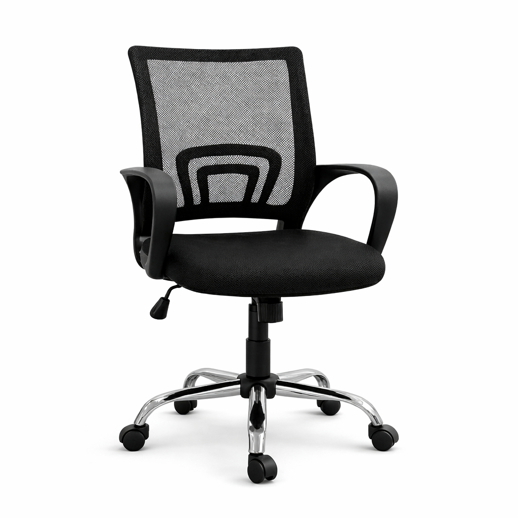 Cadeira Giratória com Braços para Escritório Home Office Estudo Confortável Moderna com Rodinhas 360