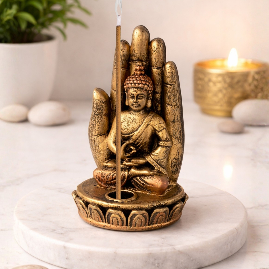 porta incenso buda hindu incensário para incenso de vareta decorativo indiano decoração em resina