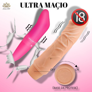 Pênis Borracha Realístico Consolo Dildo + Vibrador Feminino Golfinho Ponto G em Oferta na Shopee