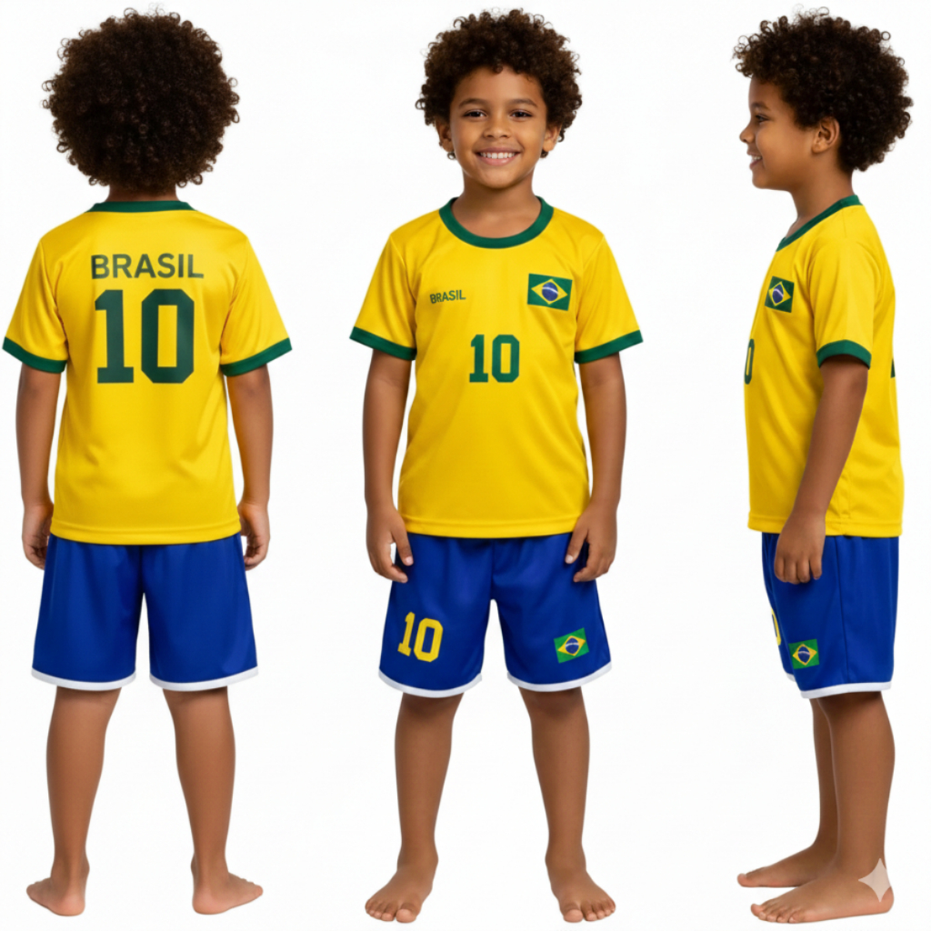 Camiseta do Brasil – Camisa Infantil Menino Copa Brasil (2 ao 8 anos)