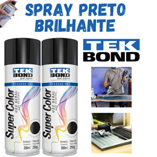 Spray Preto Brilhante TekBond Profissional Artesão 350ML em Oferta na Shopee