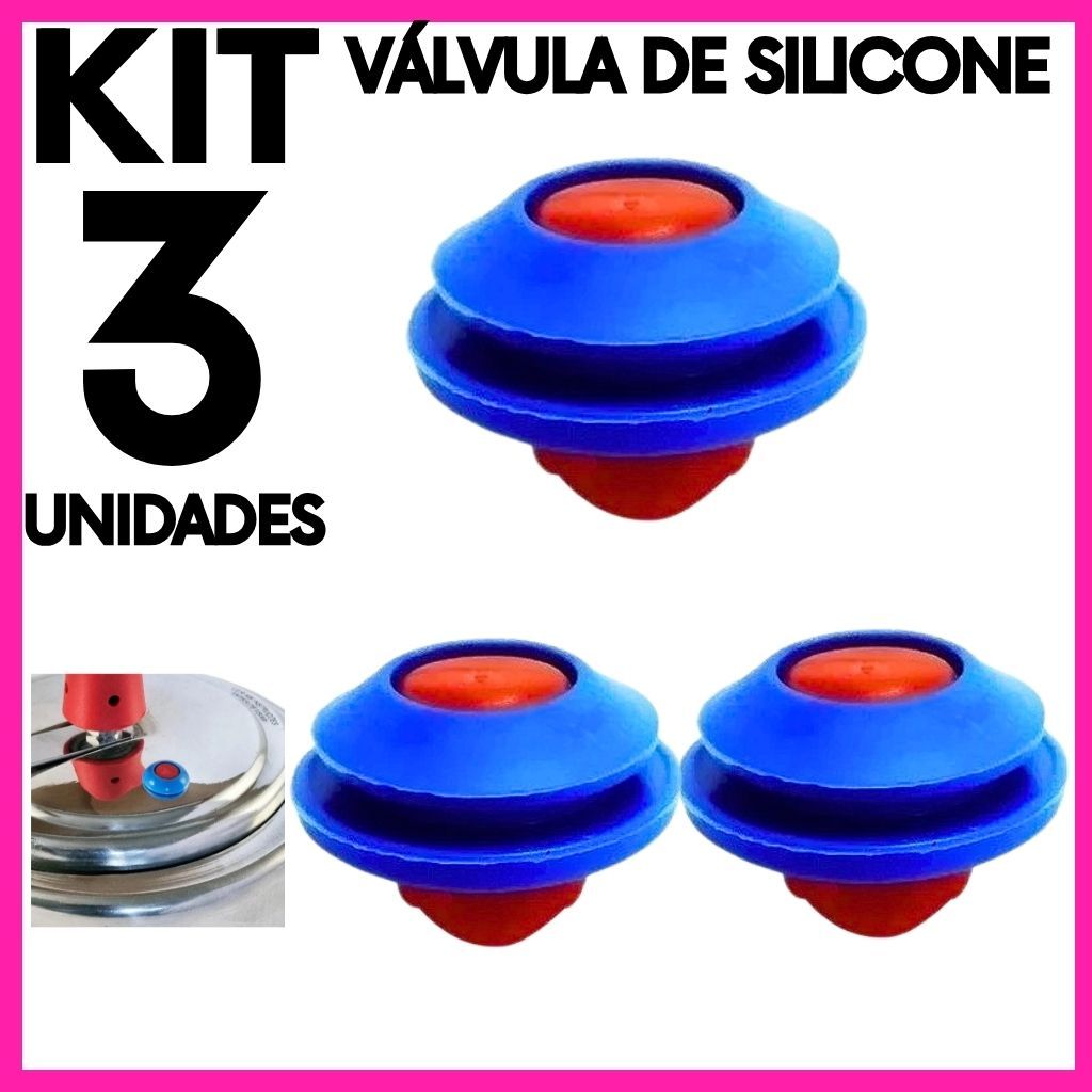 Kit 3 Válvula de Silicone Panela de Pressão Universal | Reposição Segurança