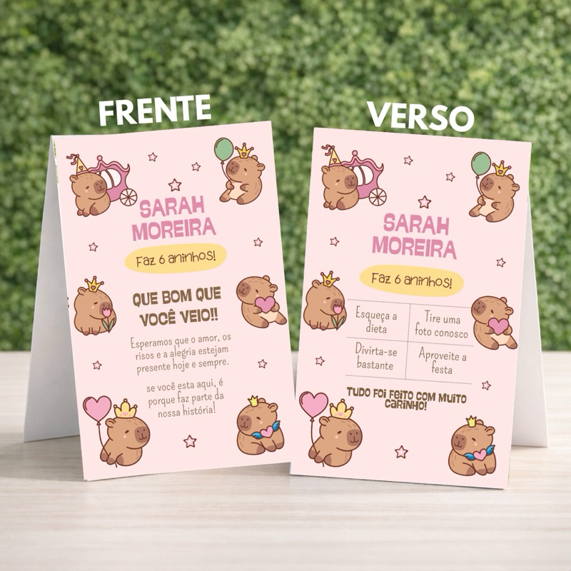Kit 10 a 30 Plaquinhas de Agradecimento - Centro de Mesa Capivara em Oferta na Shopee