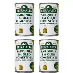 Kit 4 Latas Sardinha Beira-alta Em Óleo 155g Original Lacrado