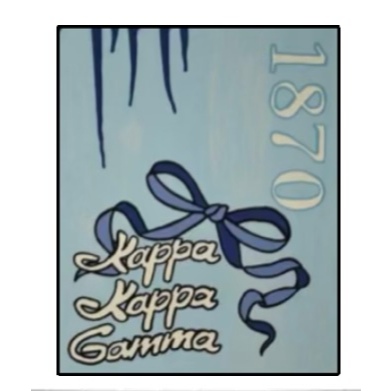 Quadros decorativos Kappa Kappa Gamma Estilo Sorority Vintage Azul (1 peça)