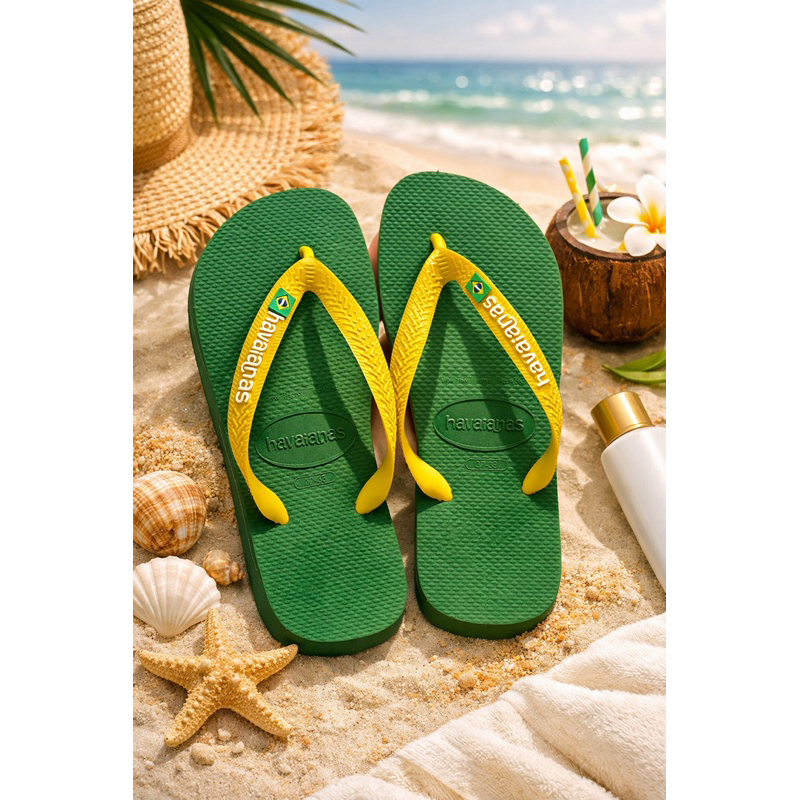 Chinelo Da Bandeira do Brasil Unissex Confortável