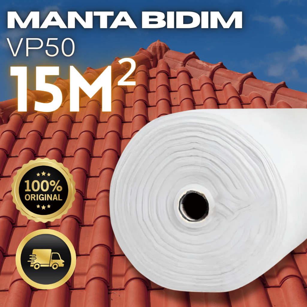 Manta Estruturante VP50 15m² Para Impermeabilização Telhado Laje Manta Líquida Alta Resistência