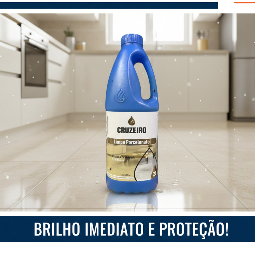 Limpa porcelanato Cruzeiro devolve o brilho original sem agredir o piso
