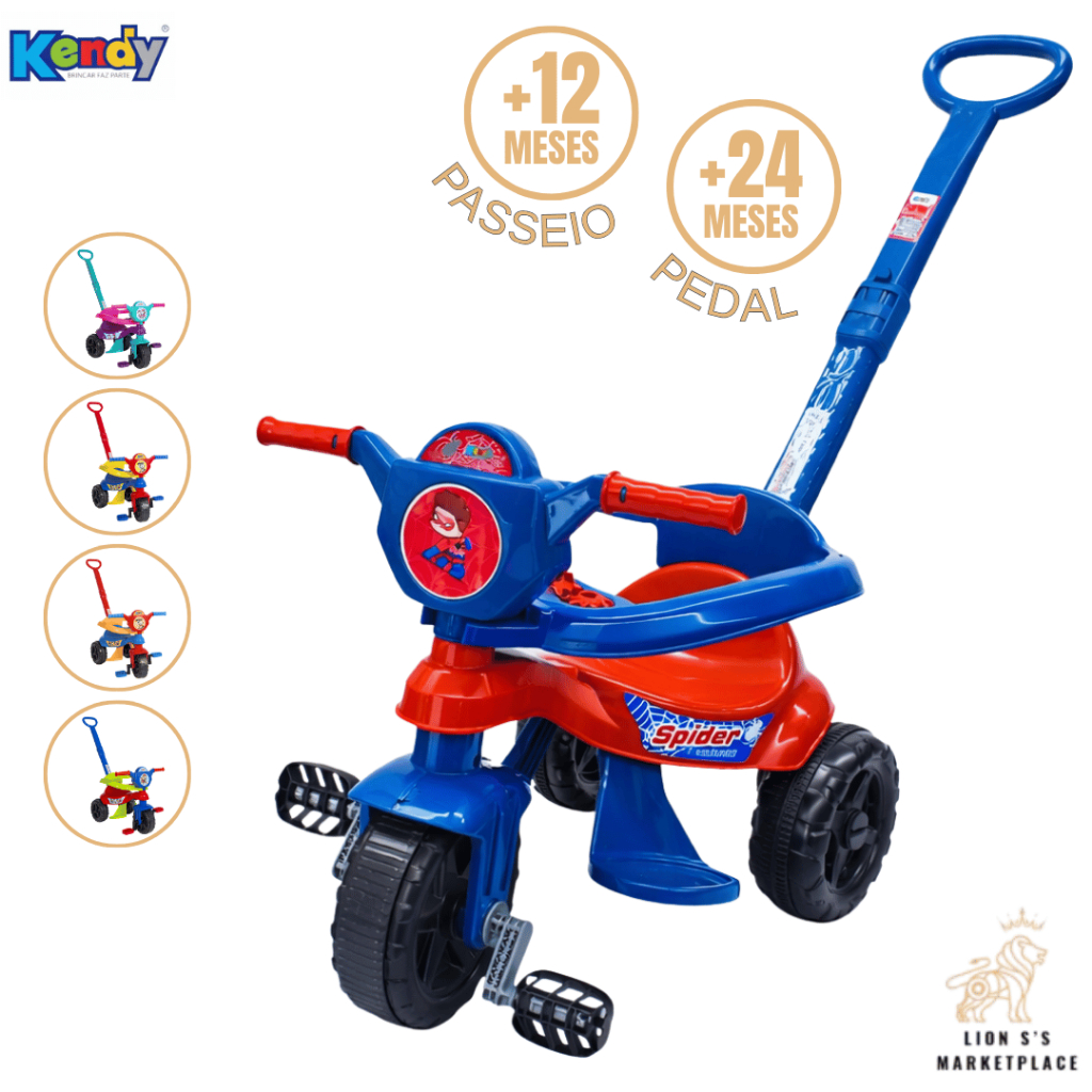 Motoca Triciclo Infantil Menino e Menina Haste Removível Pedais Embutidos em Oferta na Shopee