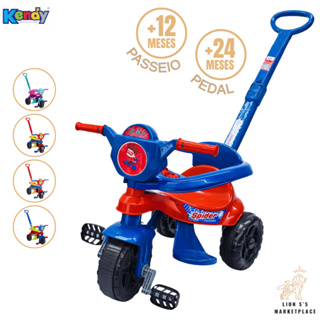 Motoca Triciclo Infantil Menino e Menina Haste Removível Pedais Embutidos em Oferta na Shopee