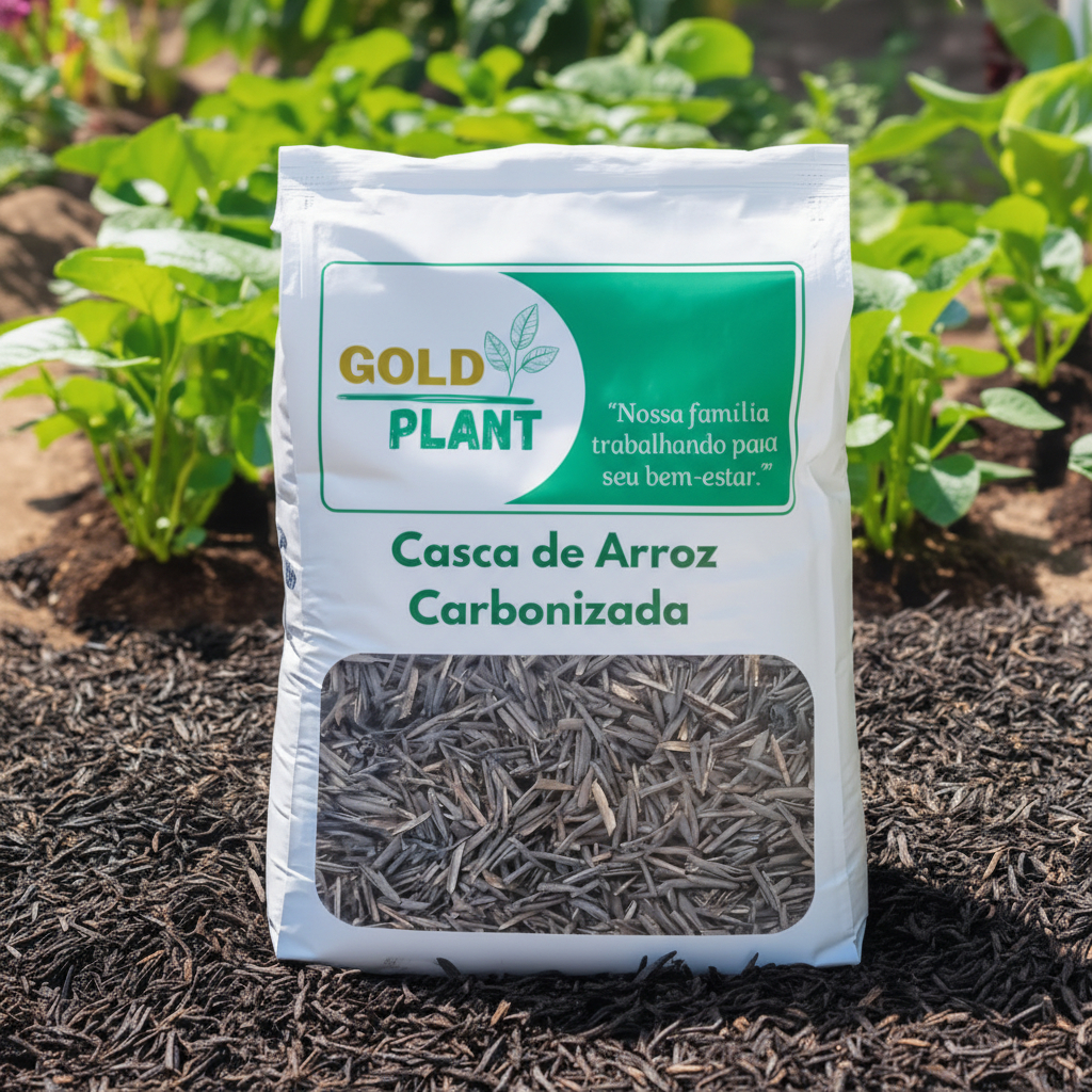 Casca de Arroz Carbonizada Substrato Orgânico Cactos Suculenta Rosas do Deserto Orquídeas Gold Plant