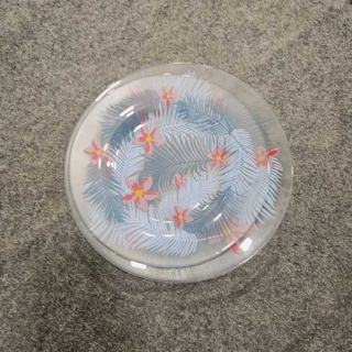 Prato de Vidro Semi-Transparente com Estampa de Flores 2 Tamanhos em Oferta na Shopee