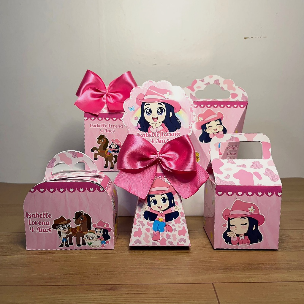 Kit Festa Personalizada Turma da Boiadeirinha Cowgirl Fazendinha Menina Lembrancinha de Aniversário PEGUE E MONTE