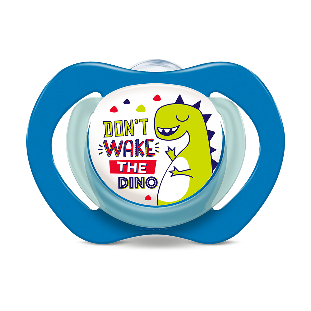Chupeta Magia com Alça de 0 a 6 Meses Dinossauro Azul - Lillo em Oferta na Shopee