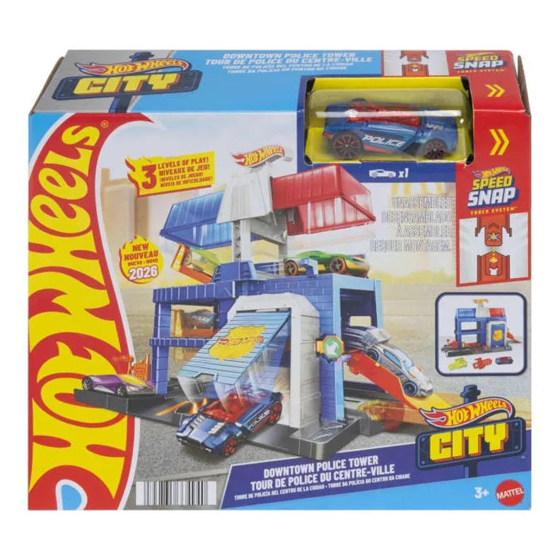 Hot Wheels City Pista Na Cidade Torre De Policia - Mattel Hdr24