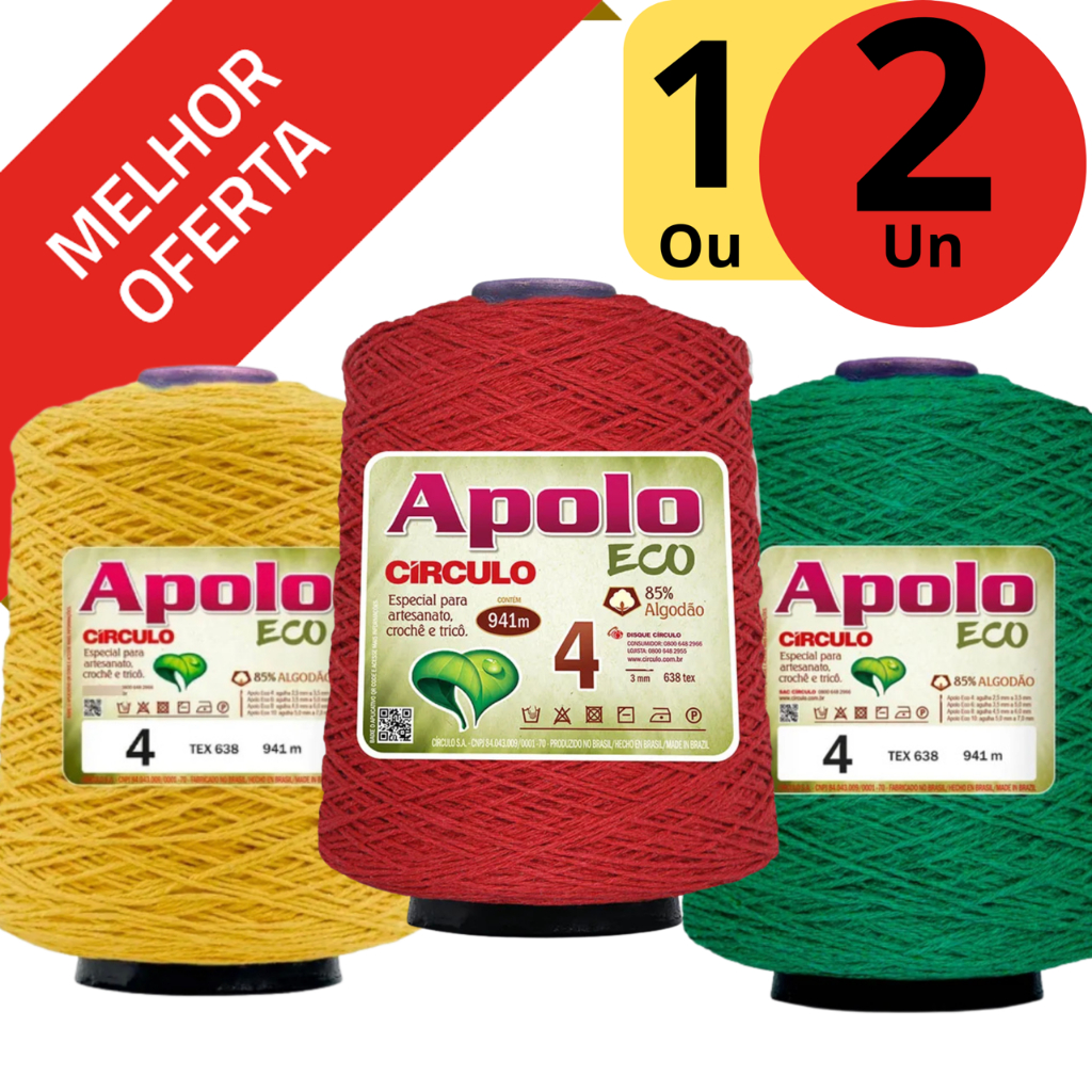 1 ou 2 un BARBANTE APOLO ECO CIRCULO Nº 04 - 600G - 915M
