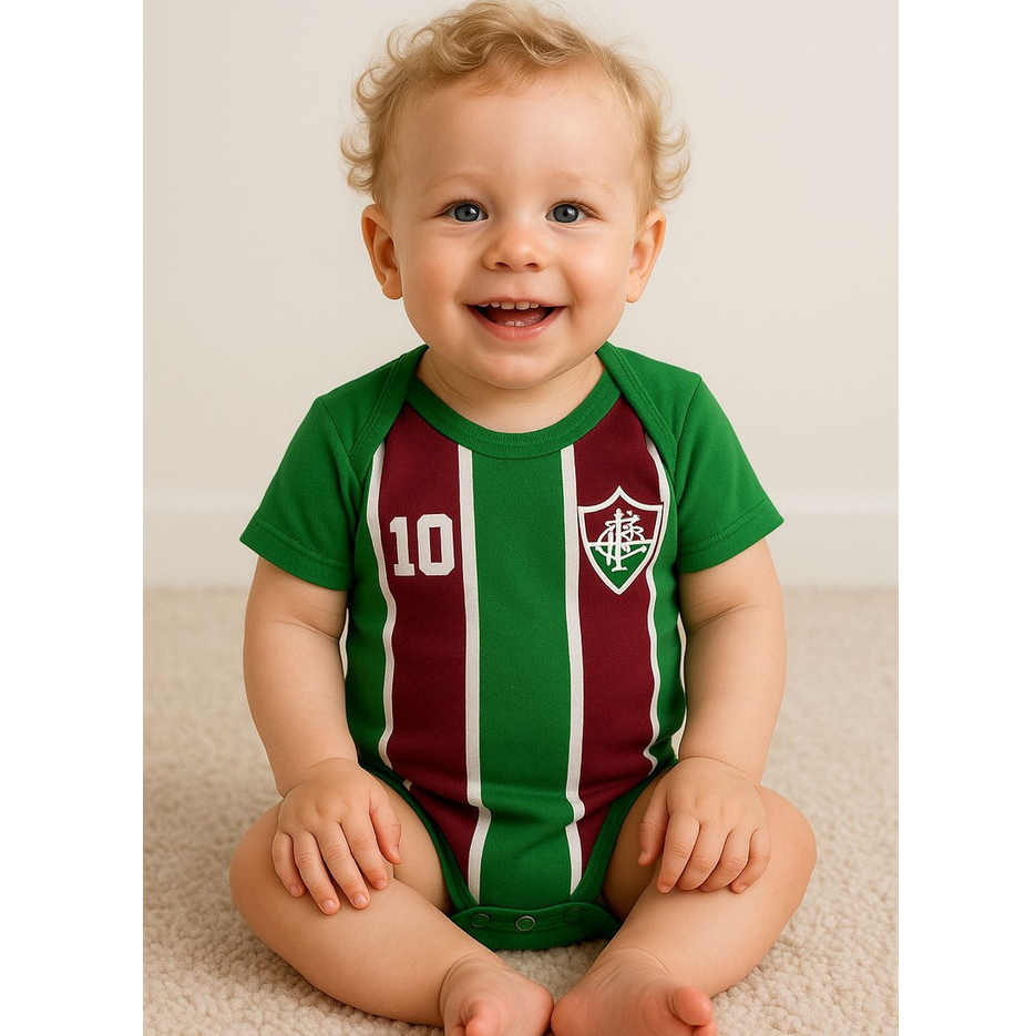 Body Fluminense Tricolor Time Unissex  Tematico Mesversário Time