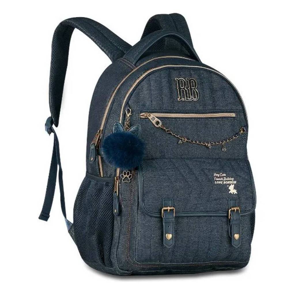Mochila Rebecca Bonbon Original Azul-escuro Liso Escolar