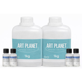 Resina Transparente Cristal para Artesanato 2kg + 4 catalisador + Luvas - Para artesanato incolor
