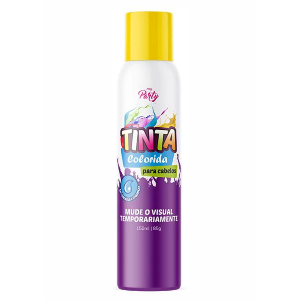 Tinta Spray Colorida Para Cabelo Temporária Lavável 150ml My Party