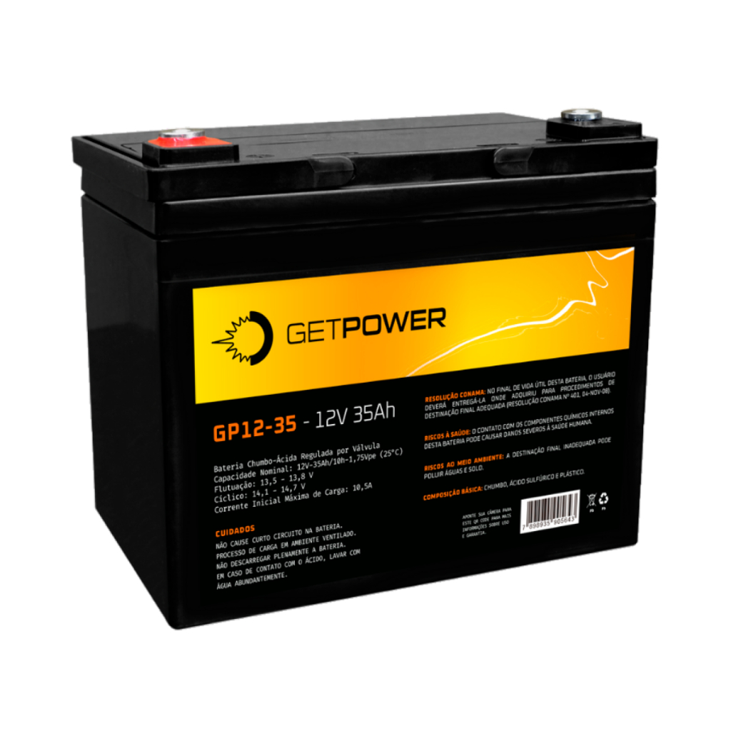 BATERIA RECARREGAVEL 12V 35AH PARA NO BREAK , ALARMES E AUTOMAÇÃO.