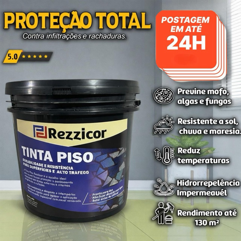 Tinta Piso Rezzicor 4kg/18kg Super Resistente sem cheiro Lavável Envio 24H