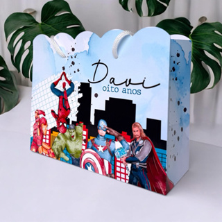 Sacolinha VINGADORES Personalizada / Bolsinha Lembrancinha Aniversário / PEGUE E MONTE em Oferta na Shopee