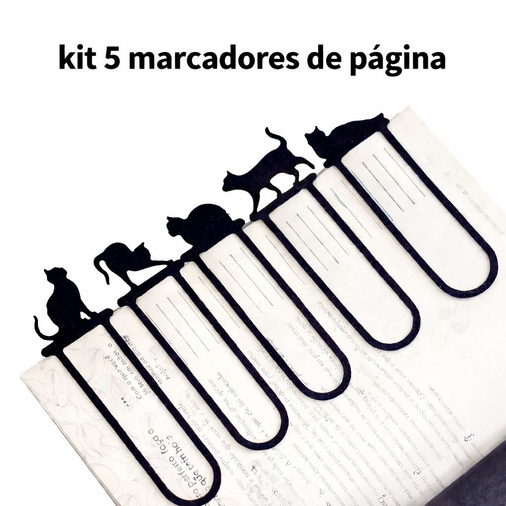 Kit 5 Marcadores de Página Gatinho em Oferta na Shopee