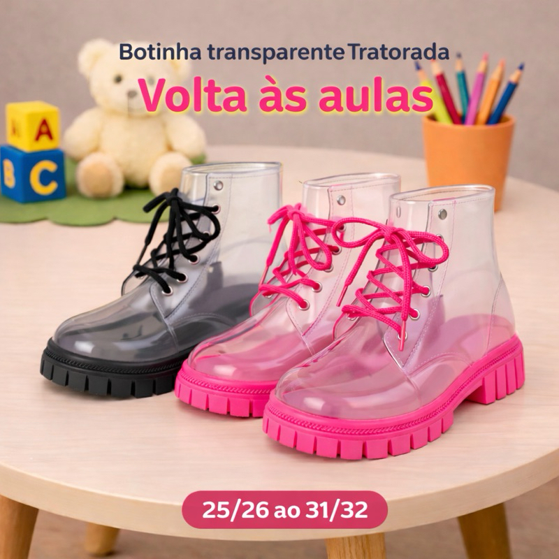 Bota tratorada infantil menina Blogueirinha botinha REF.1