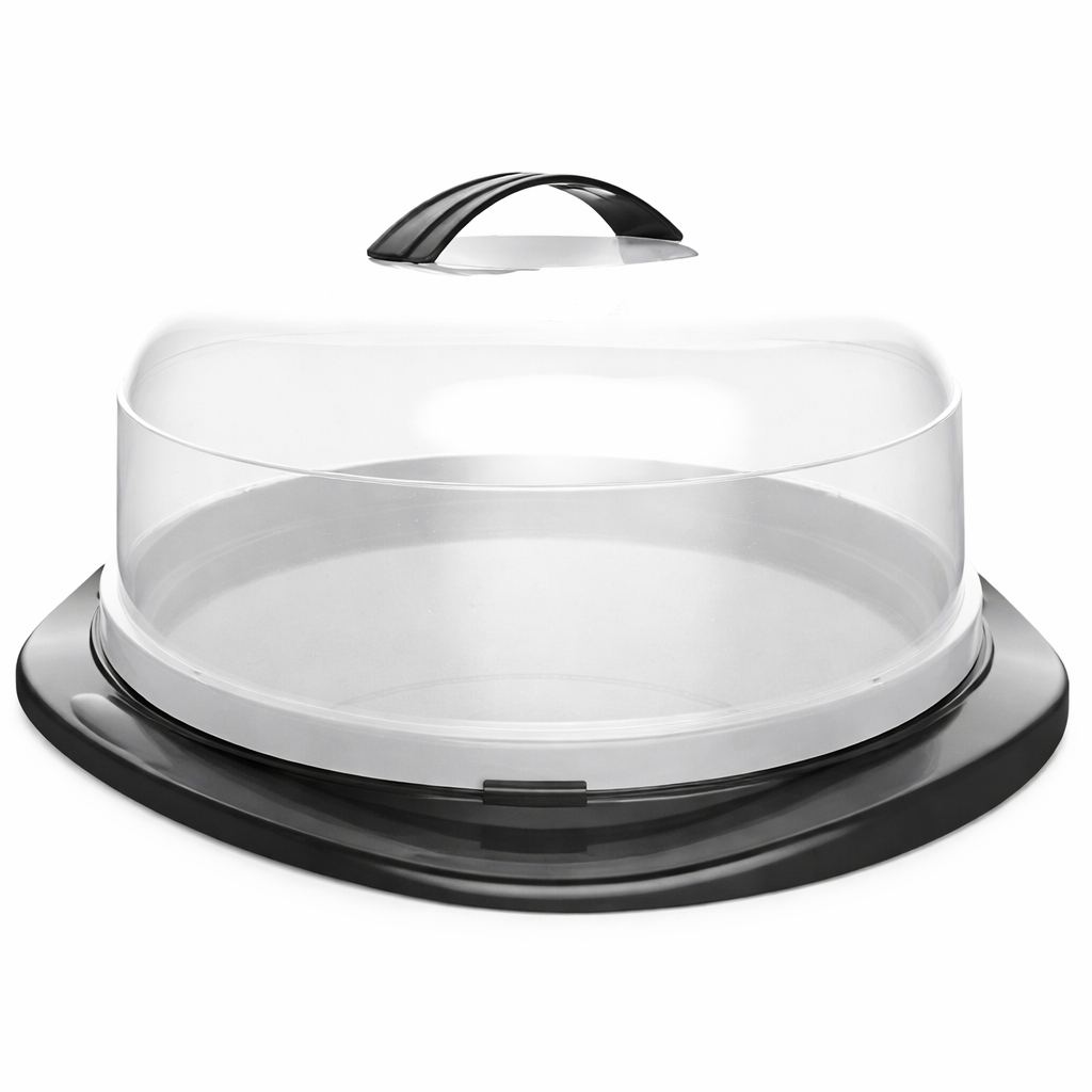 Boleira C/ Tampa, Alça e Trava Redonda Resistente Gourmet Bolo Design Prático - Nitron em Oferta na Shopee