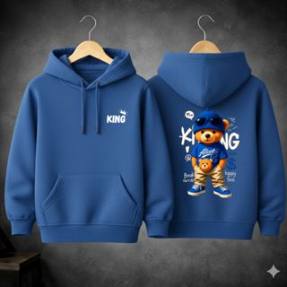 Moletom infantil juvenil masculino blusa de frio canguru urso king de algodão tam 02 a 16 em Oferta na Shopee