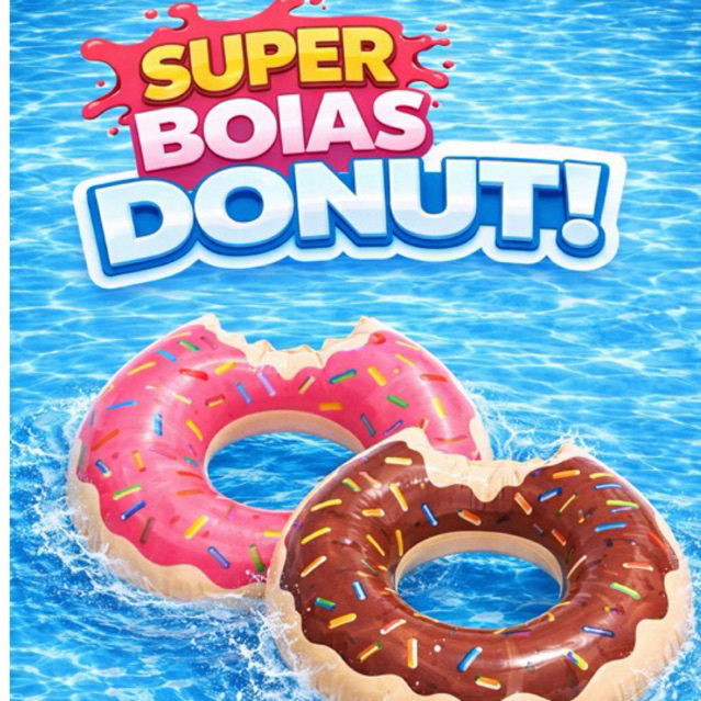 Kit 1/ 2 uni /3 uni/ 4 uni Boias infantil 60 cm de Donuts pool party inflável rosquinha rosa ou marron para criança em Oferta na Shopee