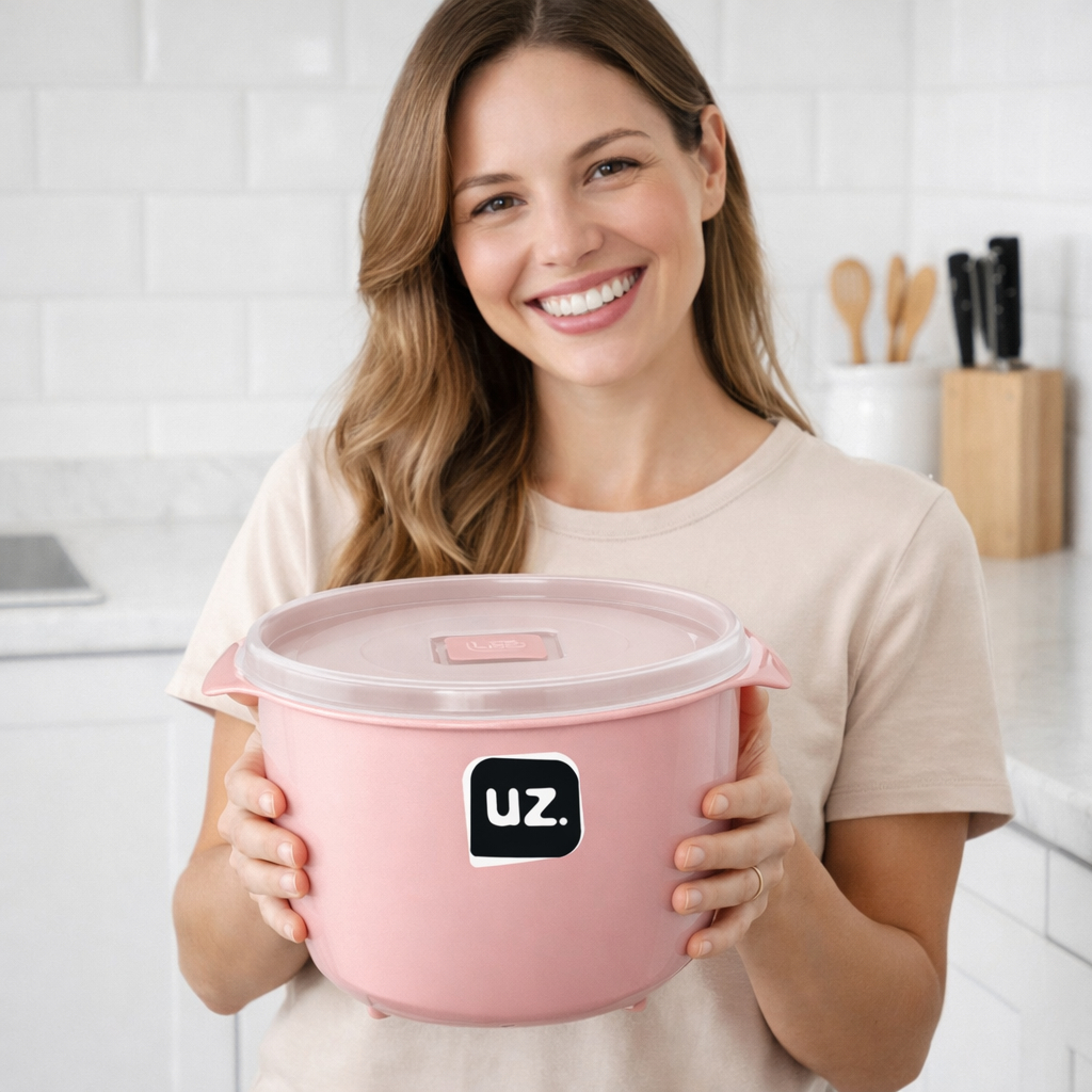Pote Multiuso 1,5 Litros Premium Rosa Cozinha Geladeira Despensa Freezer Organizador Alimentos UZ Utilidades