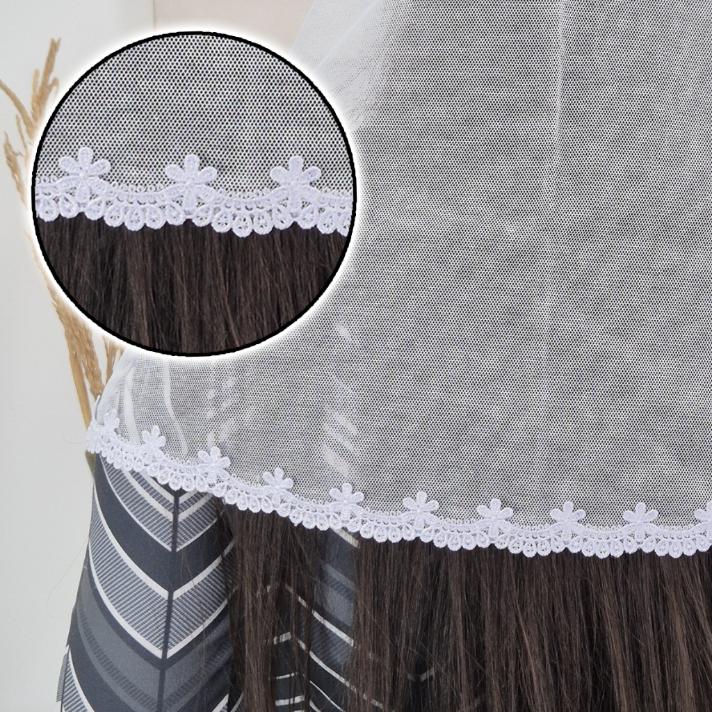 Véu Ccb Congregação Cristã Renda Guipir Floral Adulto (mod. Josi)