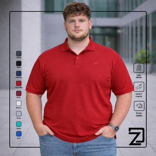 Camisa Polo Básica Plus Size Masculina