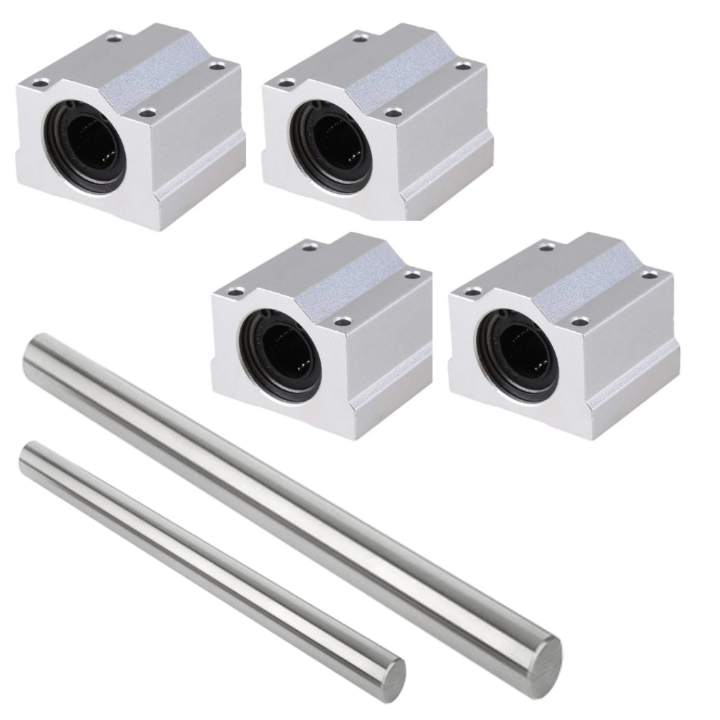2 Eixos Suporte T  20mmx700mm + 2 Eixos Linear 20mmx1000mm + 8 Pillow Block 20mm CNC - Impressoras