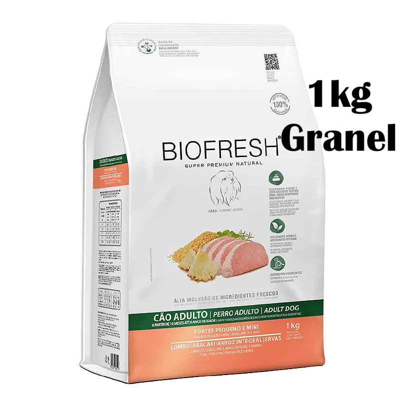 Ração Biofresh 1kg Cães Adultos Raças Minis e Pequenas ***Granel Lombo e Abacaxi em Oferta na Shopee