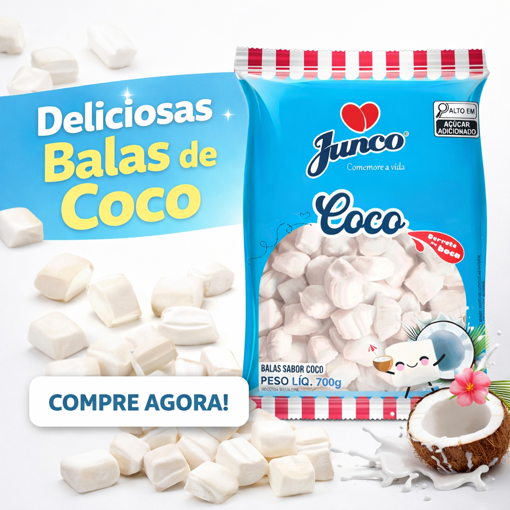 Bala de Coco para Festas Junco Pacote 700g