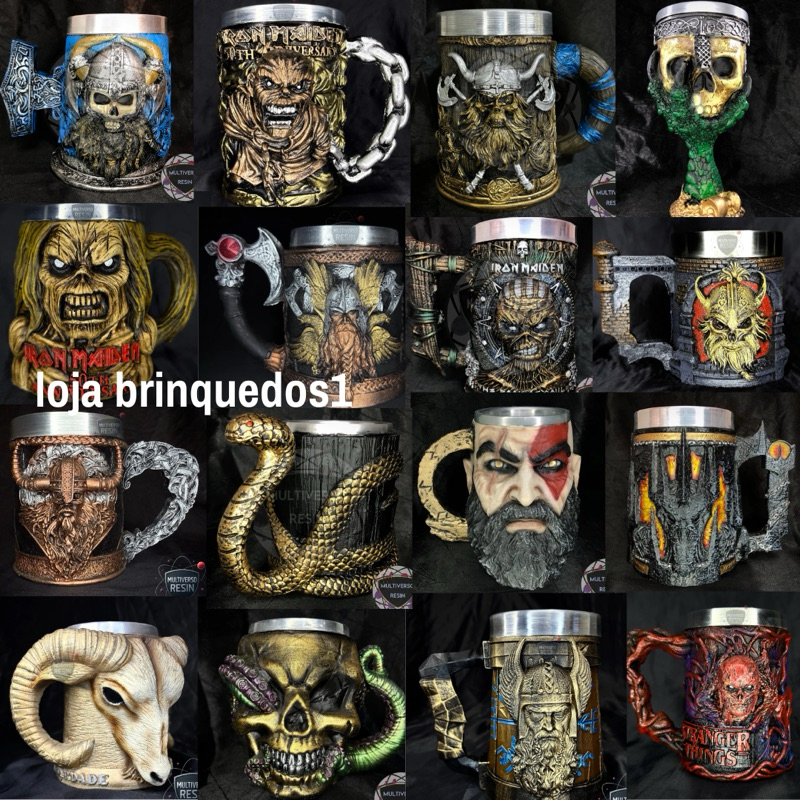 Variaçãoes de Canecas E Copos Caneca Boneco 3D Kratos God of War 3d  Estátua 300ML  Mais Barato