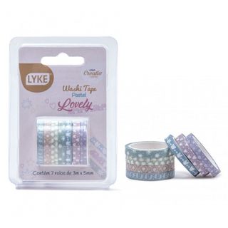 Kit 7 Fitas Adesivas Washi Tape Decoradas 3x5mm - Lyke em Oferta na Shopee