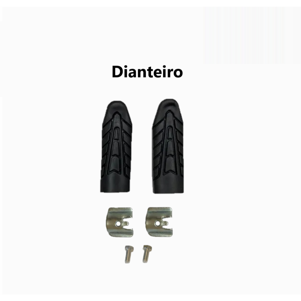Jogo Pedaleira Traseira Borracha Estribo dianteira Completo Chapa Fixação Pezinho Apoio Passageiro — imagem 2 de 2